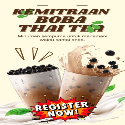 Cokelat dan Krem Ilustrasi Lucu Promosi Boba Thai Tea Cerita Instagram (1)